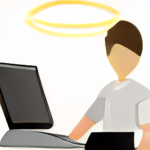 Computer programmer with a halo